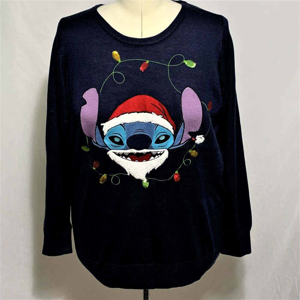 Torrid Sweater Christmas Disney Lilo & Stitch Santa Sequins Plus Size 4 26